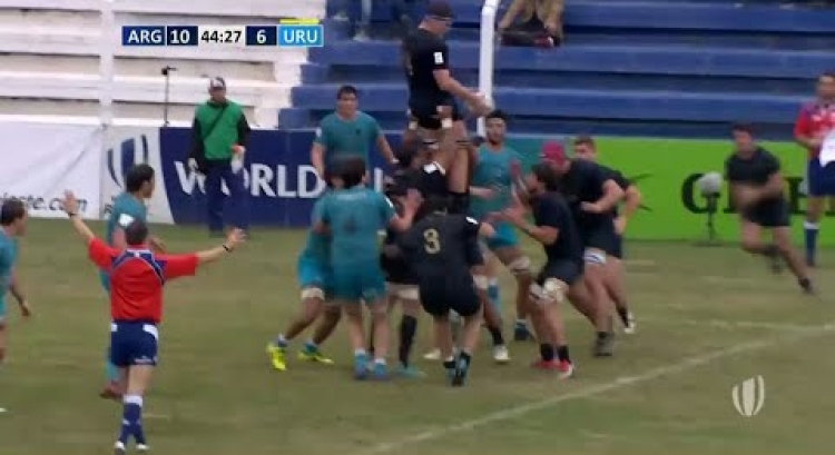 World Rugby Nations Cup - Lucas Favre scores for Argentina