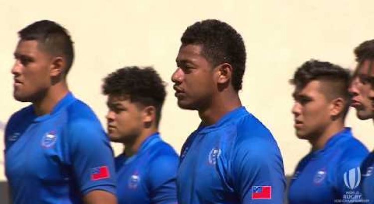 Samoa's fierce Siva Tau at the World Rugby U20s
