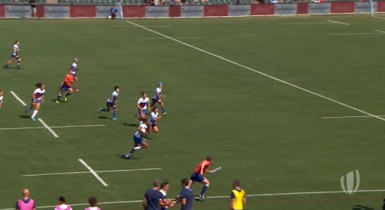 Highlights: Quarter-finals confirmed on day one of women's RWC 7s
