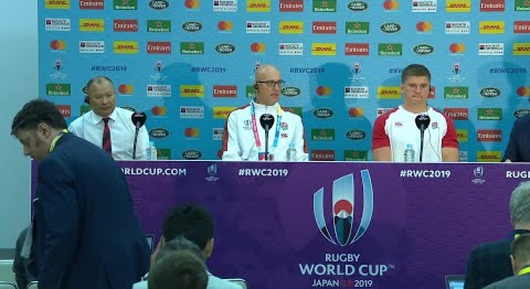 Jones and Farrell at post-match press conference | England v Tonga