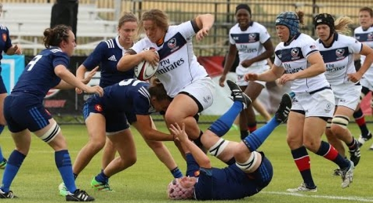 USA Eagles' Kimber Rozier's brilliant dummy through France's defence