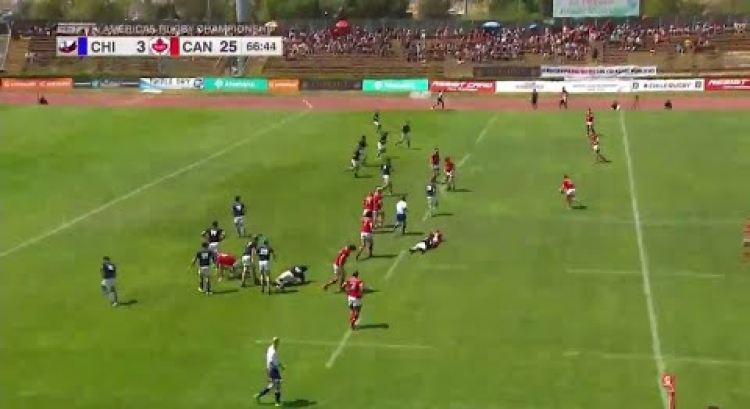 Awesome chip and chase from Canada's Andrew Ferguson - Americas Rugby Championship