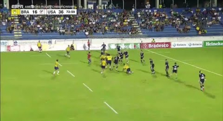 Epic USA team try against Brazil - Americas Rugby Championship