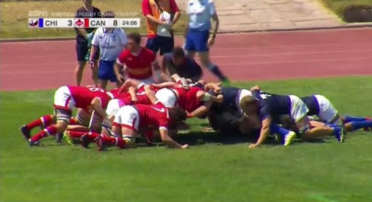 Lucas Rumball smashes over for Canada - Americas Rugby Championship