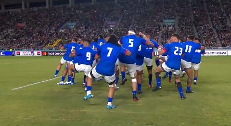 Samoa perform Siva Tau at Rugby World Cup 2019