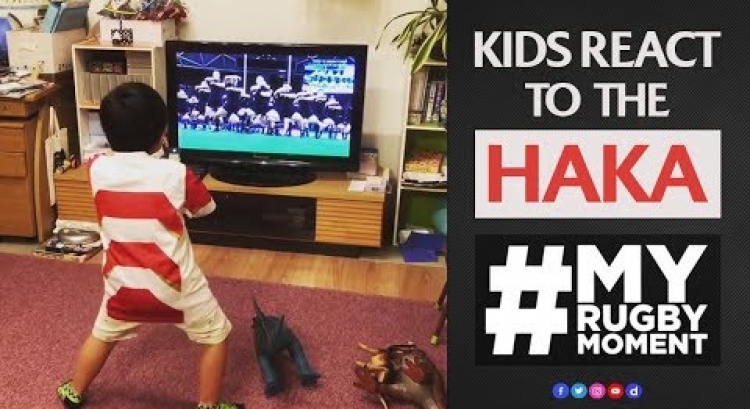 Kids react to All Blacks' Haka | #MyRugbyMoment
