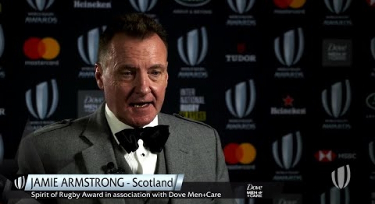 Jamie Armstrong wins Spirit of Rugby Award at World Rugby Awards