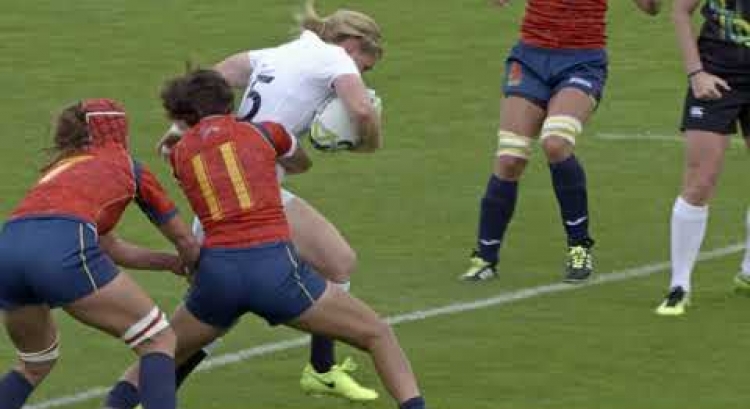 Epic slow motion action from Women's Rugby World Cup 2017
