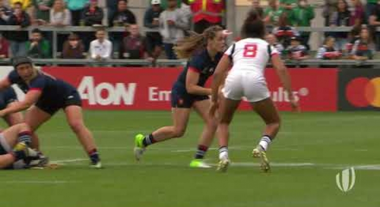 Relive: France's Julie Annery finishes brilliant team try