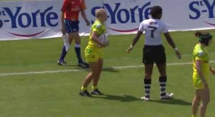 Try time: Emma Tonegato scores her 50th try for Australia