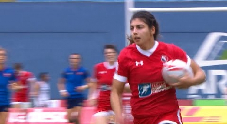 Re:LIVE: Canada's length of the pitch TRY scored by Bianca Farella