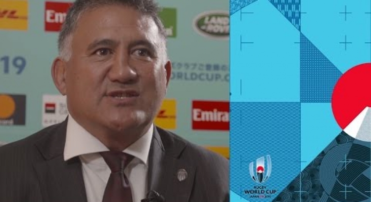 Japan's Jamie Joseph reacts to Rugby World Cup Draw