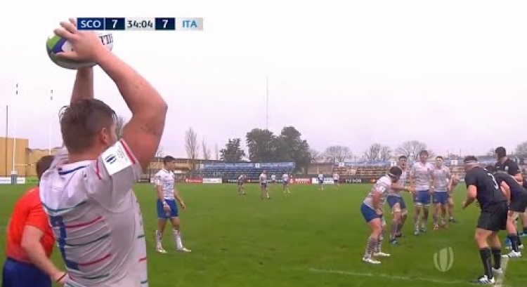 Incredible kick and flick try from Italy U20s
