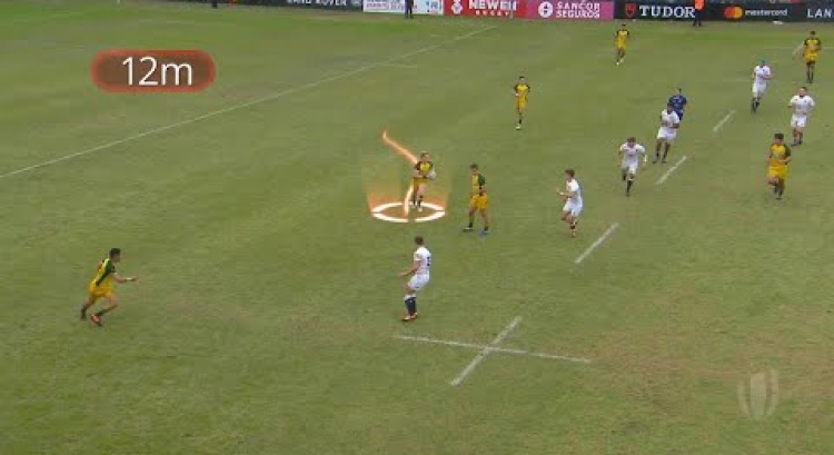 Player tracking: Australia score 94 metre try