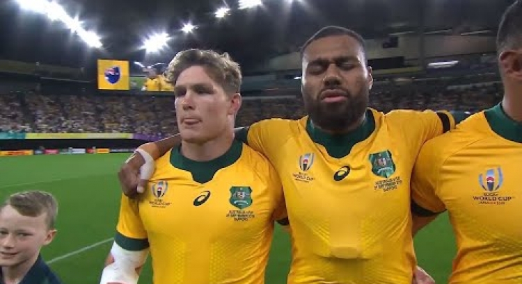 Australia's first national anthem at Rugby World Cup 2019