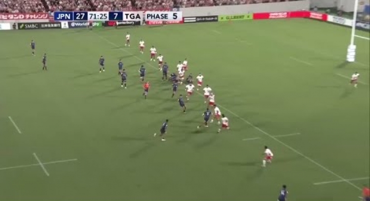 Great kick play leads to try for Japan - Pacific Nations Cup