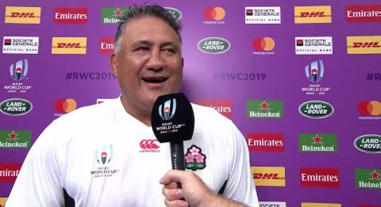 Japan head coach speaks after historic victory over Ireland