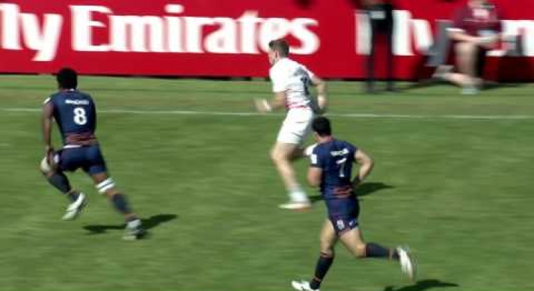 Ruaridh McConnochie's last gasp try for England! Incredible scenes!