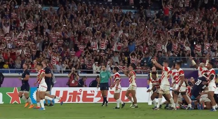 Japan fans and players celebrate