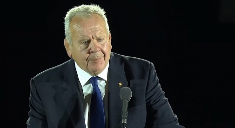 World Rugby Chairman Bill Beaumont speaks at opening ceremony