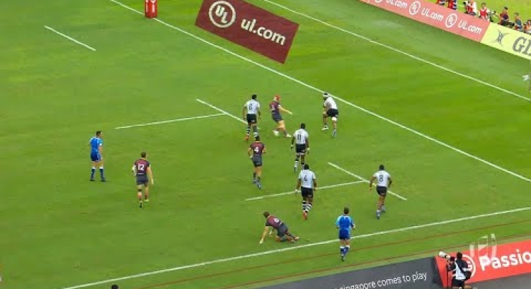 RE:LIVE: Fiji score sensational length of the pitch try
