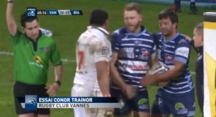 Trainor intercepts two passes for tries in Vannes loss to Biarritz