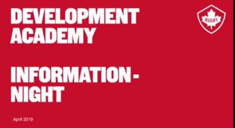 Rugby Canada Development Academy- Info Night