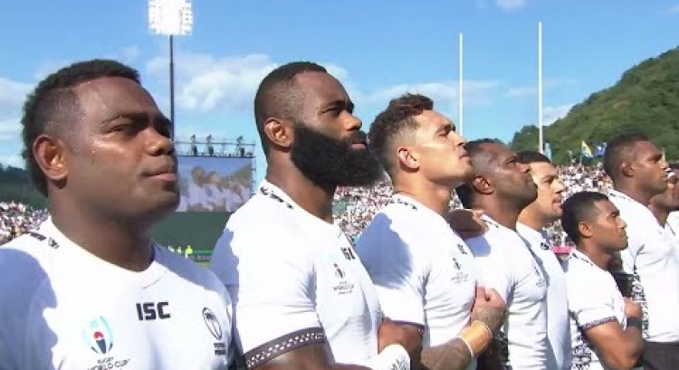 Fiji sing national anthem in Kamaishi