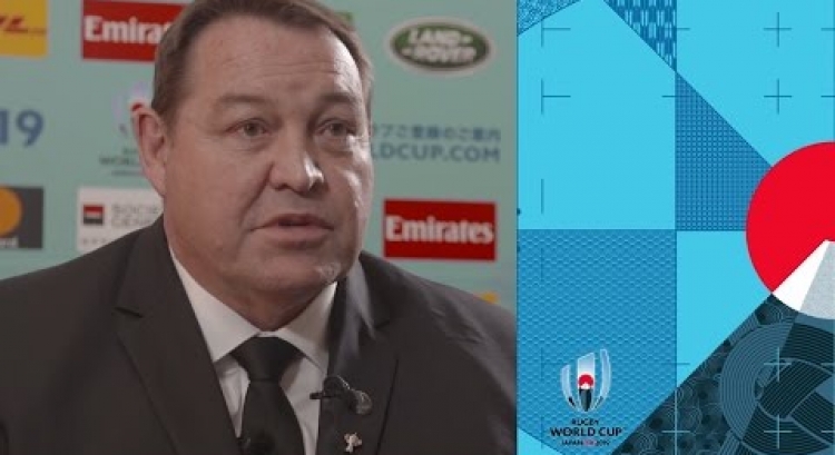 New Zealand's Steve Hansen reacts to Rugby World Cup draw